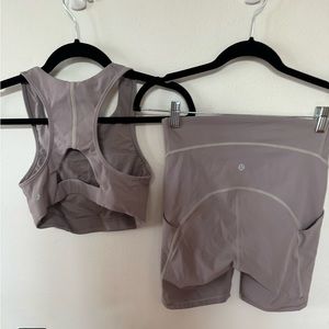 Lululemon size 4/6 high impact set worn once (bra is 4, shorts are a tight 6)